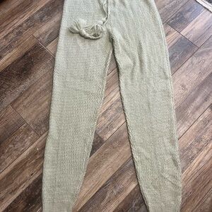 Green crochet beach pants